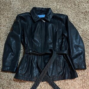 Kenneth Cole Leather Women's Black Jacket XL VINTAGE/90s READ DESCRIPTION